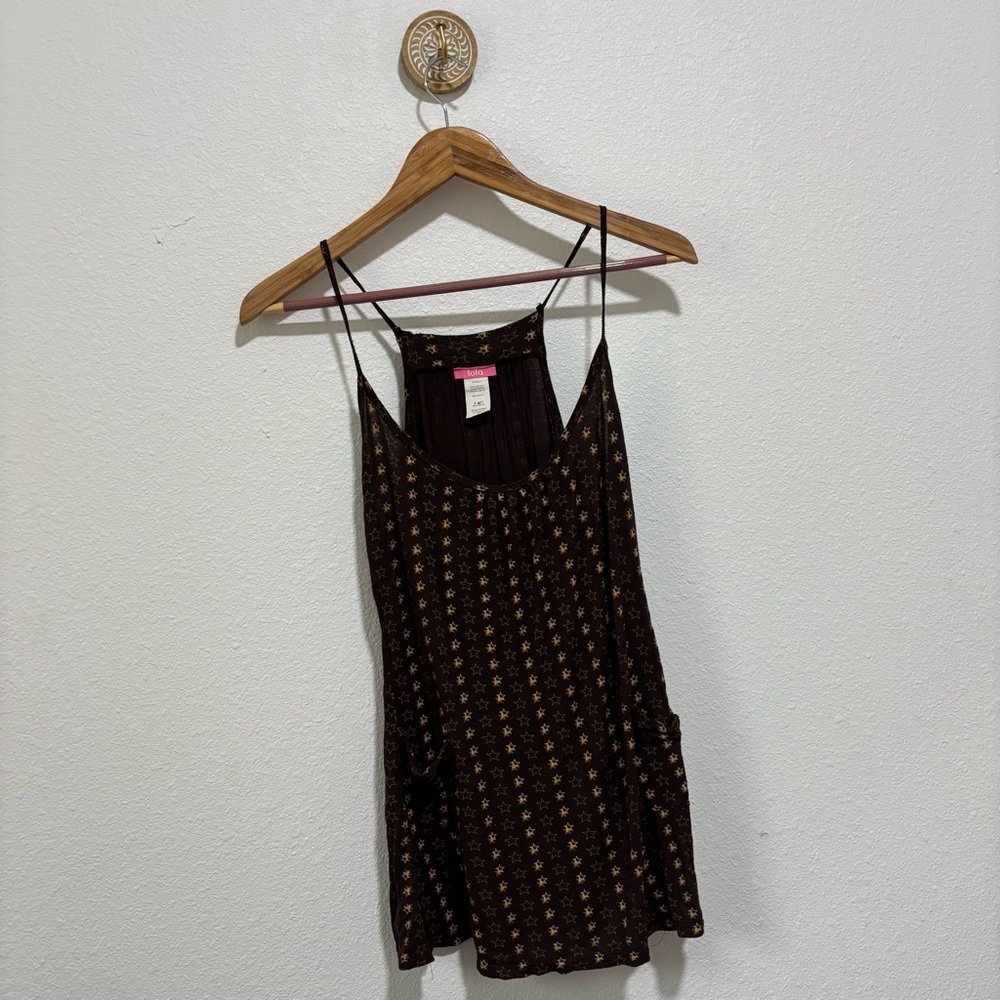 Lola Brown Star Patterned Dress